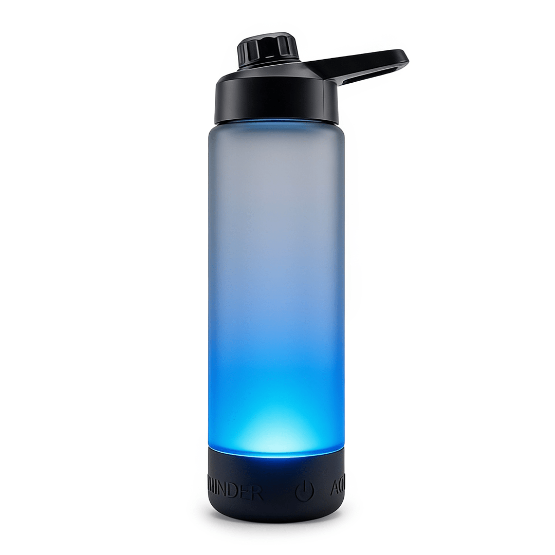 Personalised Volga+ Smart Reminder Led Vacuum Bottle With Chug Lid & Aquaminder APP Connectivity | 770 ml | Black - Cod Not Applicable - AQUAMINDER