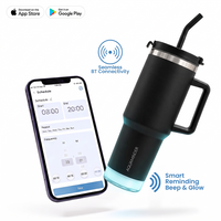Nile Prime+ Smart Reminder Led Vacuum Tumbler | 1200ML | Black