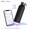 Personalised Thames+ Smart Reminder Led Vacuum Bottle & Aquaminder APP Connectivity | 600 ml | Black - COD Not Applicable - AQUAMINDER