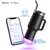 Nile+ Smart Reminder Led Vacuum Tumbler with Sipper Cap, Straw & Aquaminder APP Connectivity | 1200ML | Black - AQUAMINDER