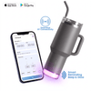 Nile+ Smart Reminder Led Vacuum Tumbler with Sipper Cap, Straw & Aquaminder APP Connectivity | 1200ML | Grey - AQUAMINDER