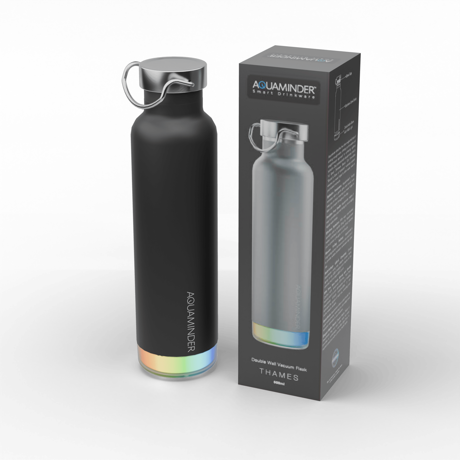 Thames+ Smart Water Bottle, 600 ml, SS 304 Material with App Connectivity - AQUAMINDER
