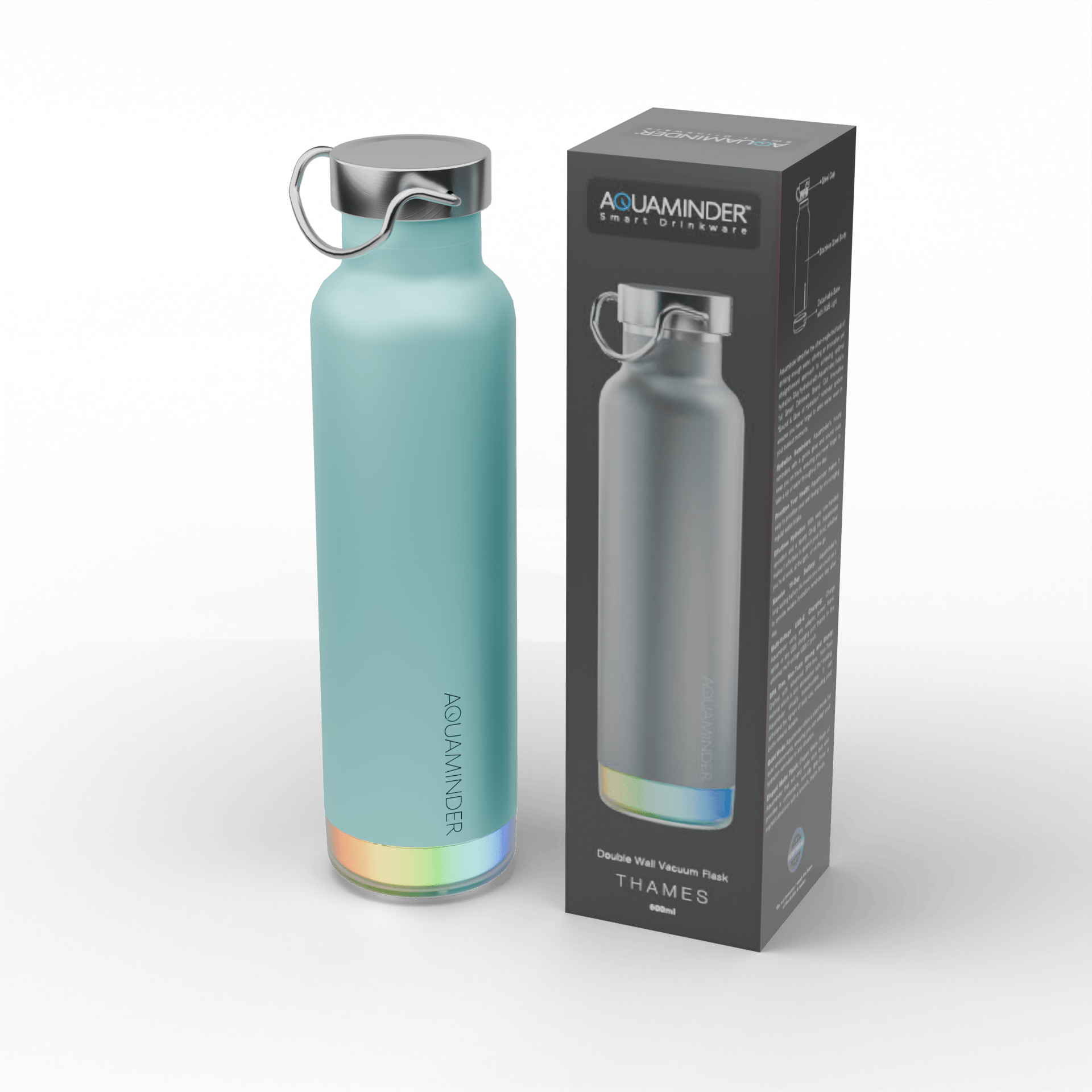 Thames+ Smart Water Bottle, 600 ml, SS 304 Material with App Connectivity - AQUAMINDER