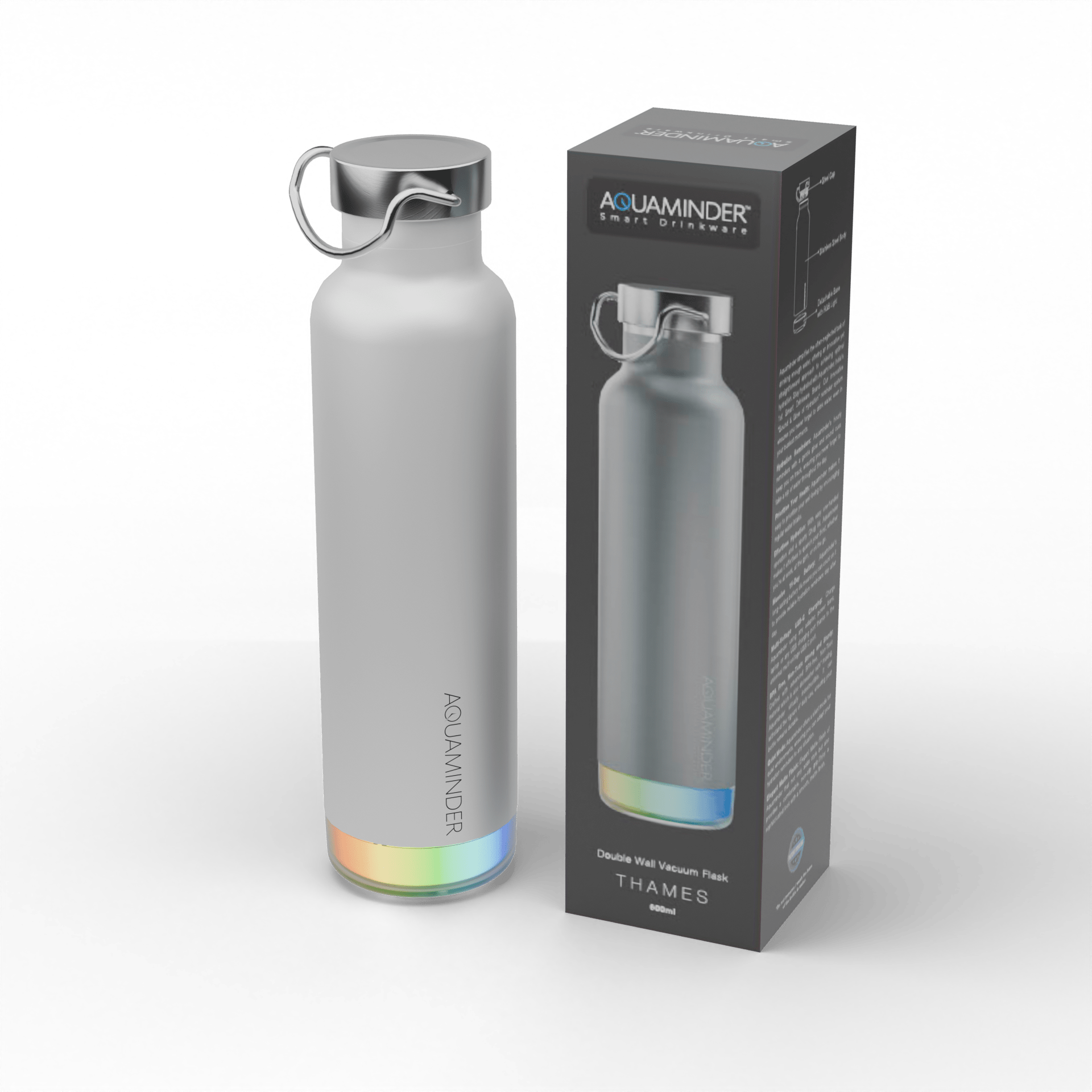 Thames+ Smart Water Bottle, 600 ml, SS 304 Material with App Connectivity - AQUAMINDER