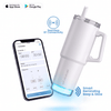 Nile Go+ Smart Reminder Led Vacuum Tumbler with Sipper Cap & Aquaminder APP Connectivity | 800ML | White - AQUAMINDER