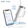 Nile+ Smart Reminder Led Vacuum Tumbler with Sipper Cap, Straw & Aquaminder APP Connectivity | 1200ML | White - AQUAMINDER